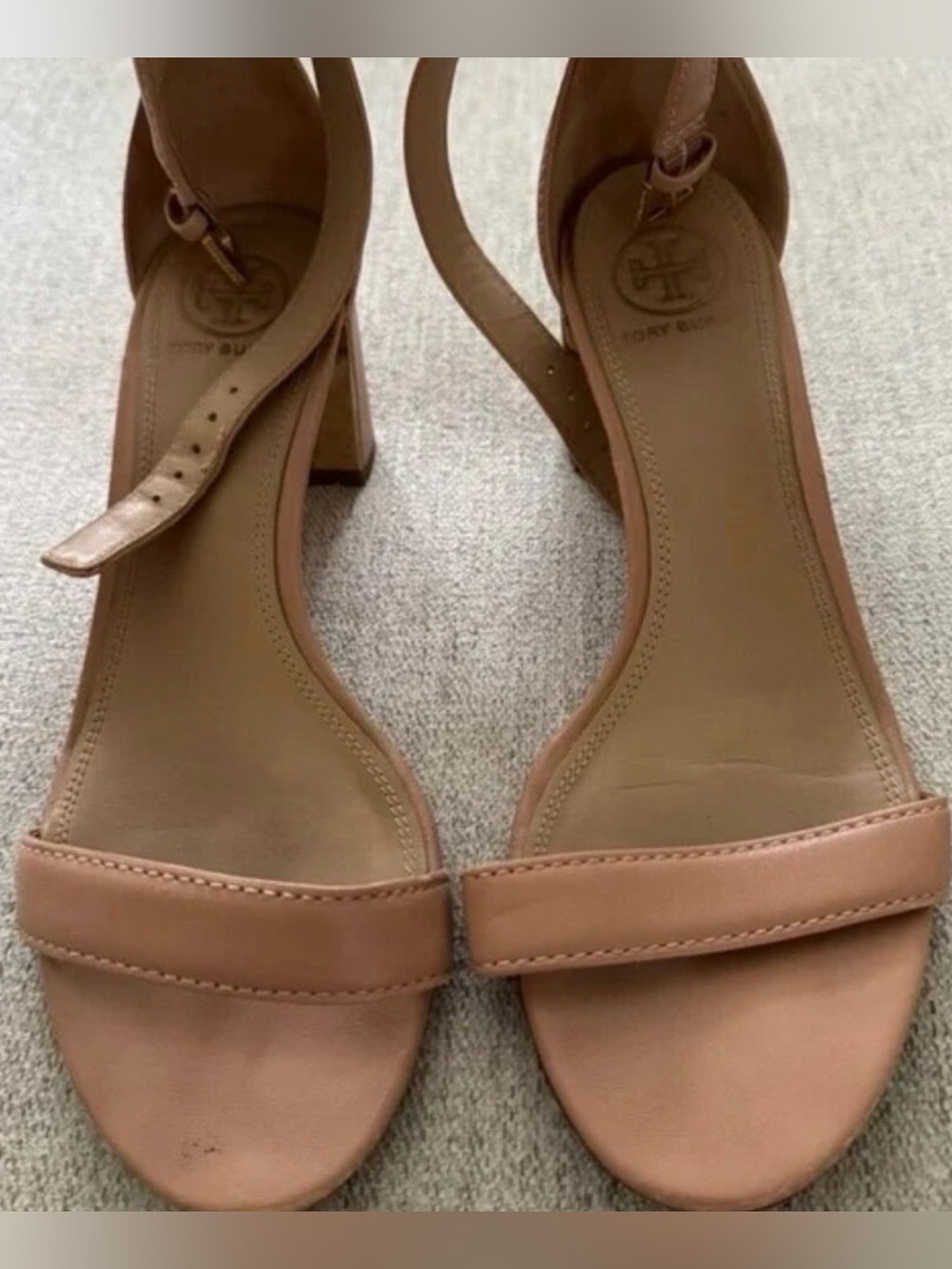 Tory Burch Tan Block Heel Sandals